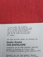 Doodsprentje Emelia Rosalia Van Bastelaere / Eksaarde 9/4/1888 Lokeren 23/8/1976 ( Eduard Vervaet ) - Religion &  Esoterik