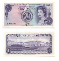 Isle Of Man One (1) Pound ND 1972 QEII P-29 UNC - 1 Pond