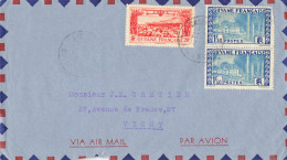 GUYANE YT PA 18 + PAIRE YT 127 SUR LETTRE AVION CAYENNE POUR VICHY - Lettres & Documents