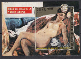 Guinea Ecuatorial 1973 - Akt Gemälde, Delacroix, Painting - Block - Nudes