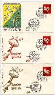 Germany, West 1964 3 FDCs Scott 899 18th Olympics Games In Tokyo Japan - Judo - 1961-1970