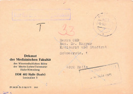 DDR Dienst Brief - Nur Für Den Dienstgebrauch - Dekanat Der Medizinischen Fakultät Halle 1981 - Zentraler Kurierdienst