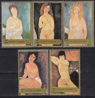 FUJEIRA 1972 - Akt Gemälde Modigliani- MiNr: 1260-1265 5x Used - Aktmalerei