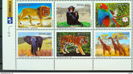 C 2712 Brazil Stamp Zoo Giraffe Elephant Lion Monkey Macaw Tiger Fauna Africa 2007 Vignette Correios - Neufs