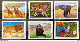 C 2712 Brazil Stamp Zoo Giraffe Elephant Lion Monkey Macaw Tiger Fauna Africa 2007 Complete Series - Neufs