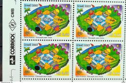 C 2708 Brazil Stamp Education For All Computer 2007 Block Of 4 Vignette Correios - Neufs