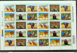 C 2712 Brazil Stamp Zoo Giraffe Elephant Lion Monkey Macaw Tiger Fauna Africa 2007 Sheet - Neufs