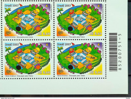 C 2708 Brazil Stamp Education For All Computer 2007 Block Of 4 Bar Code - Neufs