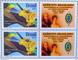 C 2677 Brazil Personalized Stamp Ipe Flag Map 2007 Printed Horizontal Military Army Block Of 4 - Personalizzati