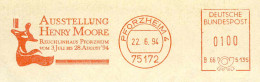 234  Henry Moore, Sculpture: Ema D'Allemagne, 1994 - Modern Art Meter Stamp From Pforzheim, Germany. Bronze Modernisme - Skulpturen