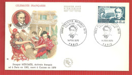 FDC PROSPER MERIMEE PARIS 14 2 1970 - 1970-1979