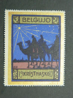 Vignette Esperanto Rois Mages Noël 1917 Belgique Kristnasko Belgujo Sluitzegel Drie Koningen Kerstmis Belgie - Erinnofilie [E]