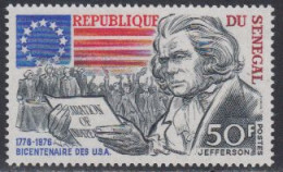 Senegal Mi.Nr. 593 200J. Unabhängigkeit Der USA, Jefferson, Flagge (50) - Sénégal (1960-...)