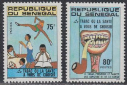 Senegal Mi.Nr. 749-50 Antiraucherkampagne, Nichtraucher, Rauchen+Krebs (2 Werte) - Sénégal (1960-...)