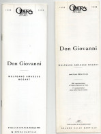 GF - 2 PROGRAMMES DE L'OPERA DON GIOVANNI DE MOZART - GRANDE SALLE BASTILLE - PARIS - 3 JUIN 1999 - Programmi