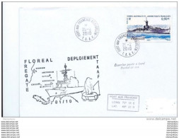 31-99 - Enveloppe De Kerguelen - Cachet Navire "Frégate Floreal" 2010 - Polar Ships & Icebreakers