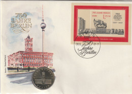 DDR 1987, Letter Unused, 750 Years Berlin - Coin Envelopes