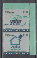 2012 El Salvador Election Democracy Complete Pair MNH - Salvador