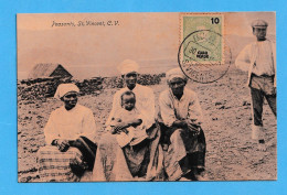 523  AFRICA CABO VERDE  PEASANTS - ST VICENT CABO VERDE  CIRCULATED VIEW POSTCARD POSTAL - Kaapverdische Eilanden