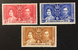 1937 - St. Christopher - Coronation Of King George VII And Queen Elizabeth - Unused - San Cristóbal Y Nieves - Anguilla (...-1980)