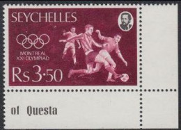 Seychellen Mi.Nr. 361 Olympia1976 Montreal, Fußball (3,50) - Seychelles (1976-...)