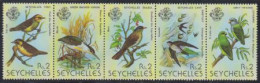 Seychellen Mi.Nr. Zdr.430-34 Vögel (Fünferstreifen) - Seychelles (1976-...)