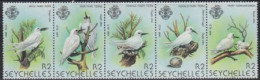Seychellen Mi.Nr. Zdr.478-82 Seeschwalbe (Fünferstreifen) - Seychelles (1976-...)