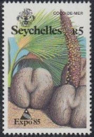 Seychellen Mi.Nr. 582 Sonderausstellung EXPO '85, Seychellennußpalme (5) - Seychelles (1976-...)