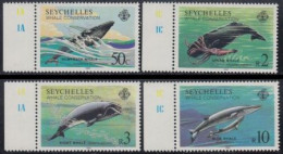 Seychellen Mi.Nr. 571-74 Wale (4 Werte) - Seychellen (1976-...)