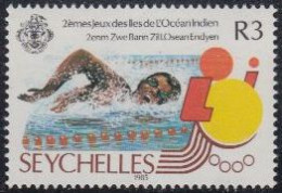 Seychellen Mi.Nr. 590 Spiele Der Inseln Des Indischen Ozeans, Schwimmen (3) - Seychelles (1976-...)