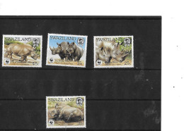 Swaziland Eswatini Rhinoceros WWF 1987 NSC - Unused Stamps