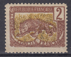 CONGO N° 28c CORNE TRONQUEE & VARIETE COULEUR NEUF * GOMME TRACE DE CHARNIERE - Unused Stamps