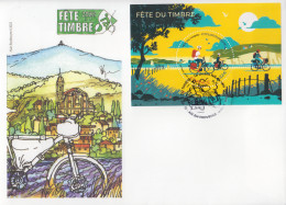 Enveloppe  FDC  1er  Jour   FRANCE   Bloc  Feuillet    Le   Vélo      Fête  Du  Timbre   AIX  EN  PROVENCE    2023 - 2020-…