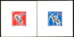 CONGO(1975) Apollo-Soyuz Space Station. Pair Of Miniature Deluxe Sheets. Scott Nos C206-7, Yvert Nos PA208-9. - Sonstige & Ohne Zuordnung