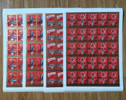 U.S.S.R. / Russia 1977, "60 Years Since The October Revolution", Series In Full Sheets Of 25, Mi. 4662-4665 , MNH - Unused Stamps