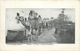 Egypte - Le Caire - Cairo - Retour Du Marché - Animée - Chameaux - Etat Léger Pli Visible - CPA - Voir Scans Recto-Verso - Le Caire