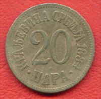 F4379 /- 20 PARA - 1884 - Serbia Serbien Serbie Servie -  Coins Munzen Monnaies Monete - Serbie