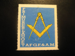 Frimurerlauget AF G.F. & A.M. Freemasonry Masonry Masonic Lodge Perces Zig Zag Poster Stamp Vignette DENMARK Label - Vrijmetselarij