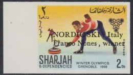 Sharjah Mi.Nr. 409B Olympia 1968 Grenoble, Curling, M.Aufdr. (2) - Sharjah