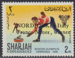 Sharjah Mi.Nr. 409A Olympia 1968 Grenoble, Curling, M.Aufdr. (2) - Sharjah