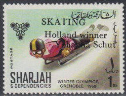 Sharjah Mi.Nr. 408A Olympia 1968 Grenoble, Rennrodeln, Skeleton?, M.Aufdr. (1) - Sharjah