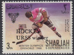 Sharjah Mi.Nr. 410A Olympia 1968 Grenoble, Eishockey, M.Aufdr. (3) - Sharjah