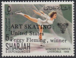 Sharjah Mi.Nr. 412A Olympia 1968 Grenoble, Eiskunstlauf, M.Aufdr. (5) - Sharjah