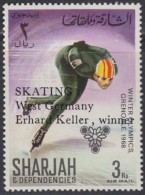 Sharjah Mi.Nr. 415A Olympia 1968 Grenoble, Eisschnelllauf, M.Aufdr. (3) - Sharjah