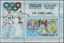 Sharjah Mi.Nr. Block 41A Geschichte Der Olympischen Spiele, Mexiko 1968 - Sharjah