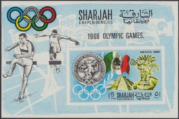 Sharjah Mi.Nr. Block 41B Geschichte Der Olympischen Spiele, Mexiko 1968 - Sharjah