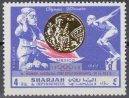 Sharjah Mi.Nr. 523A Olympia 1968 Mexiko, Sieger Wenden (4) - Sharjah