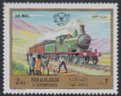 Sharjah Mi.Nr. 801A Eisenbahnen, Bahn Der Gegenwart, Gleisarbeiten (2R) - Sharjah