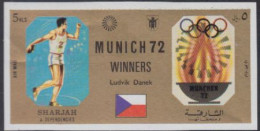 Sharjah Mi.Nr. 1171B Olympia 1972 München, Sieger Ludvik Danek (5) - Schardscha