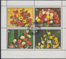 Sharjah Mi.Nr. Klbg.1216-19A Blumen, Anemonen, Dahlien, Nelken, Narzissen - Schardscha